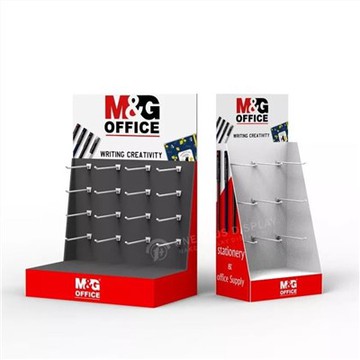 Cardboard Counter Display With Hanging Hooks