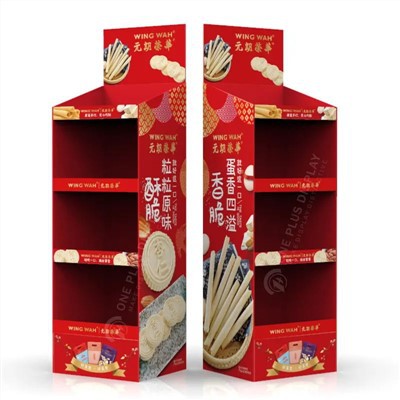 Popcorn Cracker Biscuit Cardboard Display Shelves
